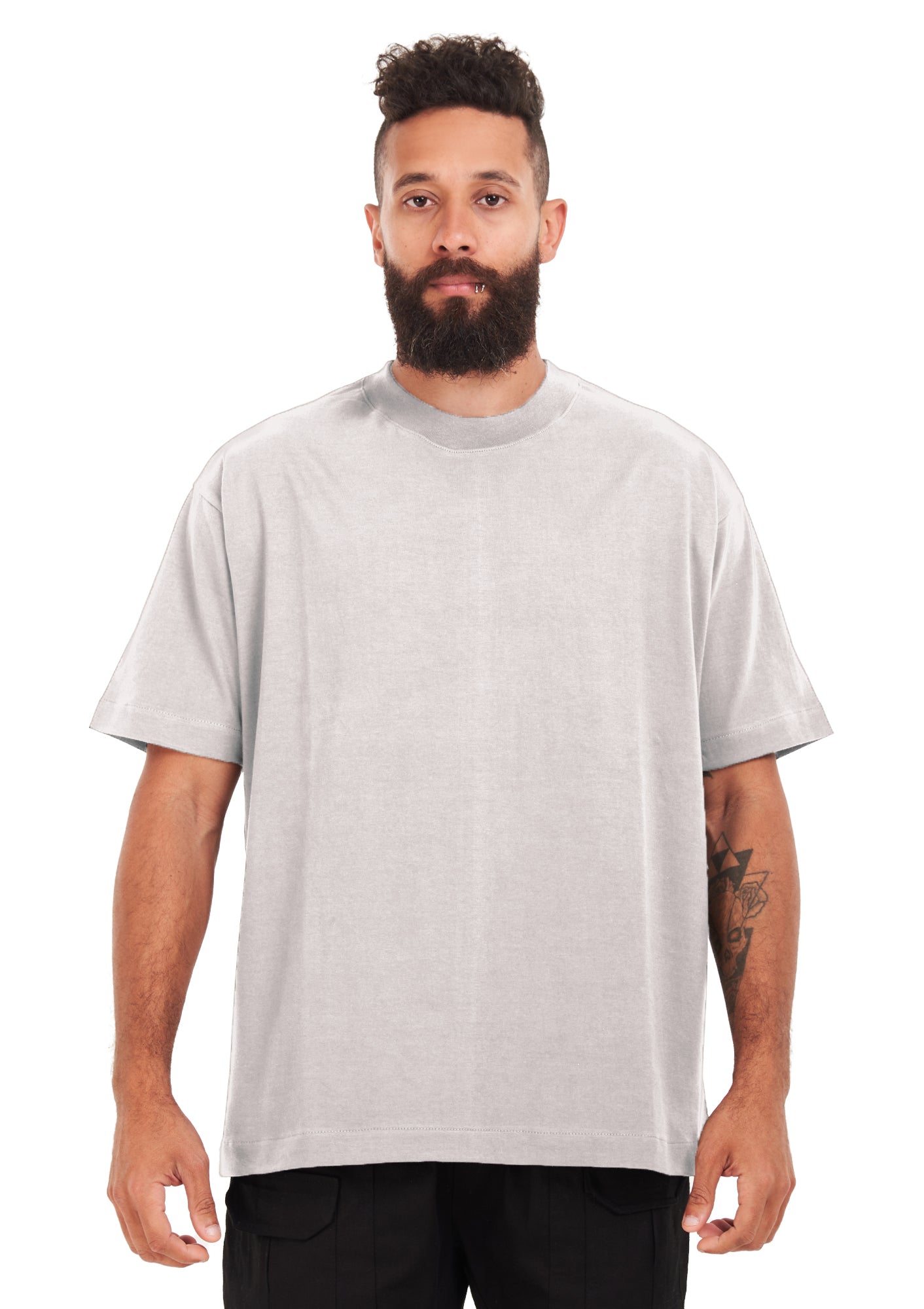 Oversized plain Silver T-shirt .